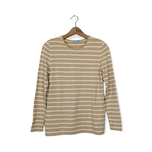J. McLaughlin Modern Coastal Tan Striped Sweater Size S - Picture 1 of 5